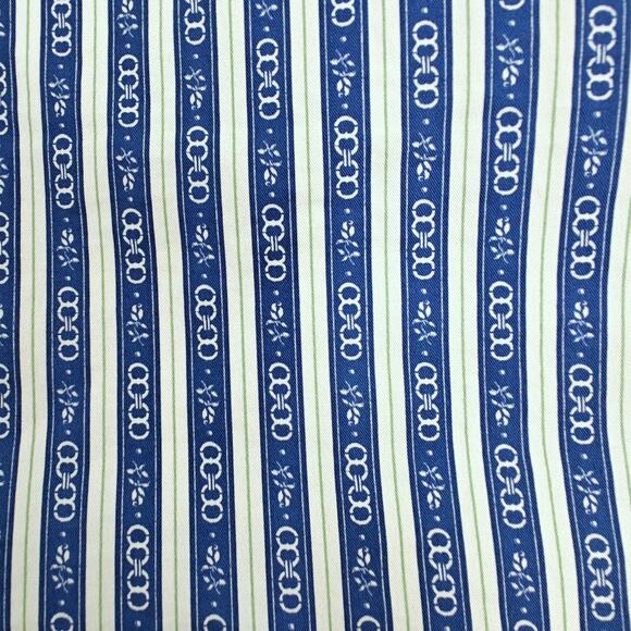 Tory Burch Gemini Link Button Front Top Size 12 Blue Stripes Cotton Puff Sleeves - Picture 10 of 14